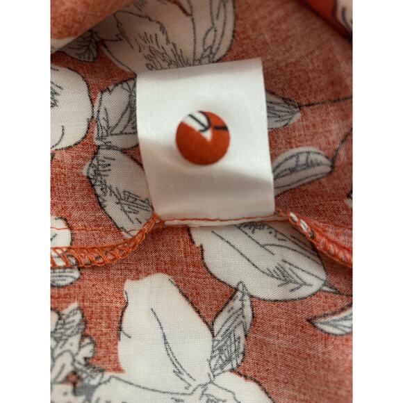 Fun2Fun V-Neck 3/4 Sleeve Rounded Hem Pumpkin Floral Print Women's S NWOT - Picture 6 of 8